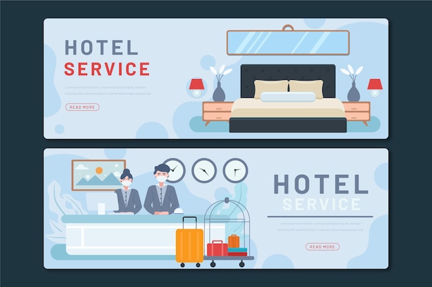 Organic flat hotel banner template