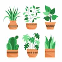 Free vector organic flat houseplant collection