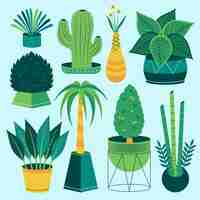 Free vector organic flat houseplant collection