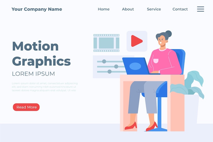Free Vector organic flat illustrated motiongraphics landing page