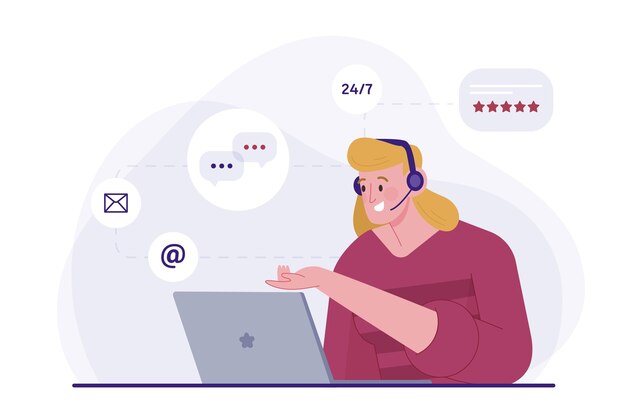 organic flat illustration customer support