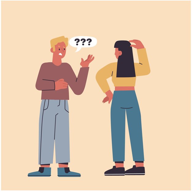 Organic flat illustration people asking questions