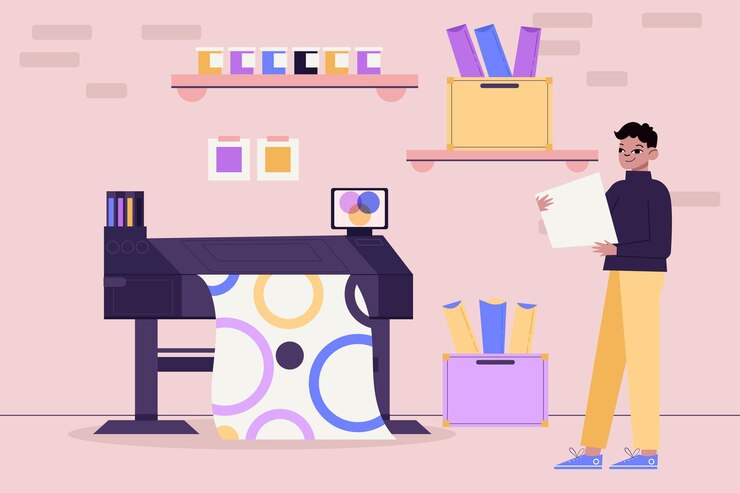 Free Vector organic flat illustration printing industry