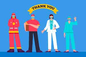 Free vector organic flat illustration thank you essential workers