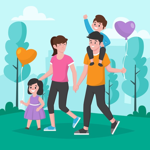 Free vector organic flat international day of families illustration