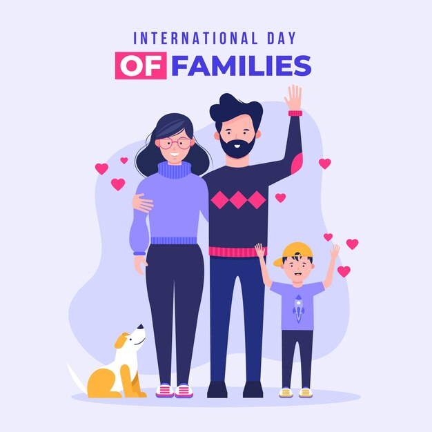 Organic flat international day of families illustration