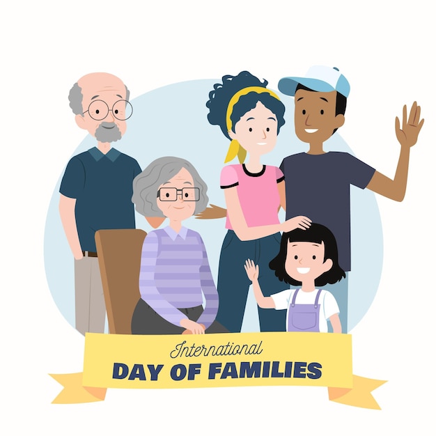 Organic flat international day of families illustration