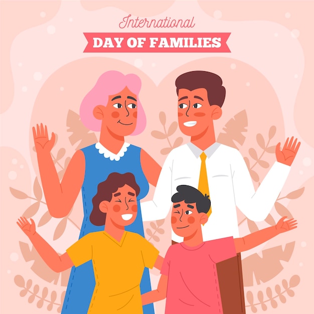 Free vector organic flat international day of families illustration