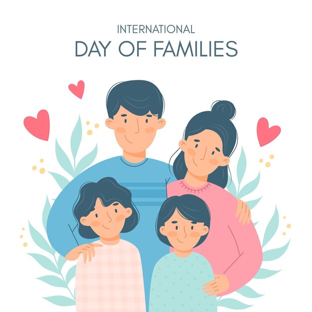 Free Vector organic flat international day of families illustration