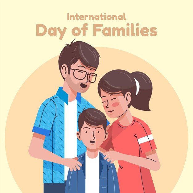 Organic flat international day of families illustration