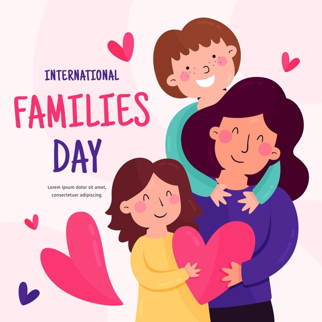 Organic flat international day of families illustration