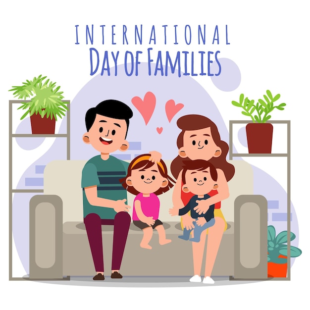 Organic flat international day of families illustration