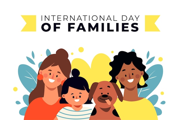 Free vector organic flat international day of families illustration