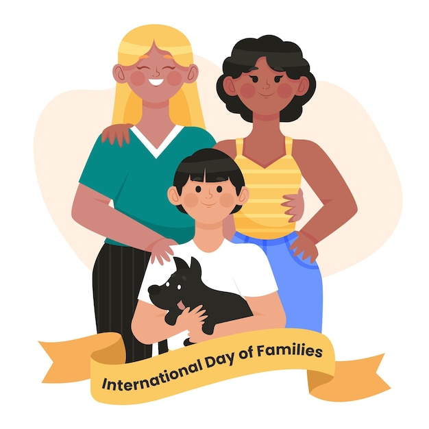 Organic flat international day of families illustration