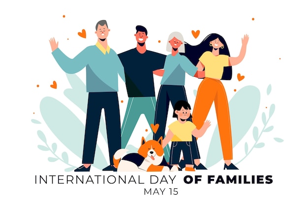 Organic flat international day of families illustration