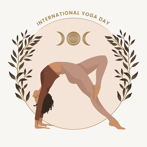 Organic flat international day of yoga illustration