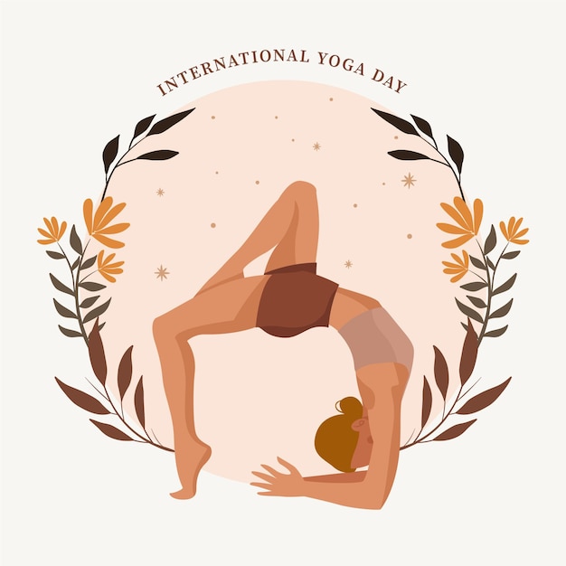 Vettore gratuito giornata internazionale piatta organica dell'illustrazione di yoga