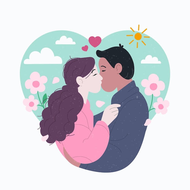 Free vector organic flat international kissing day illustration