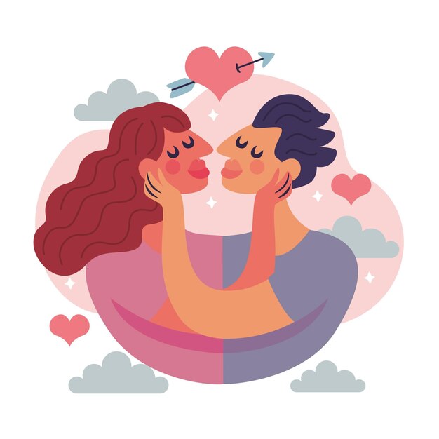 Free vector organic flat international kissing day illustration