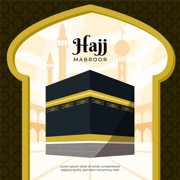 Free vector organic flat islamic hajj pilgrimage illustration