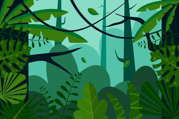 Free vector organic flat jungle background