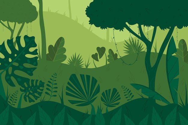 Free vector organic flat jungle background