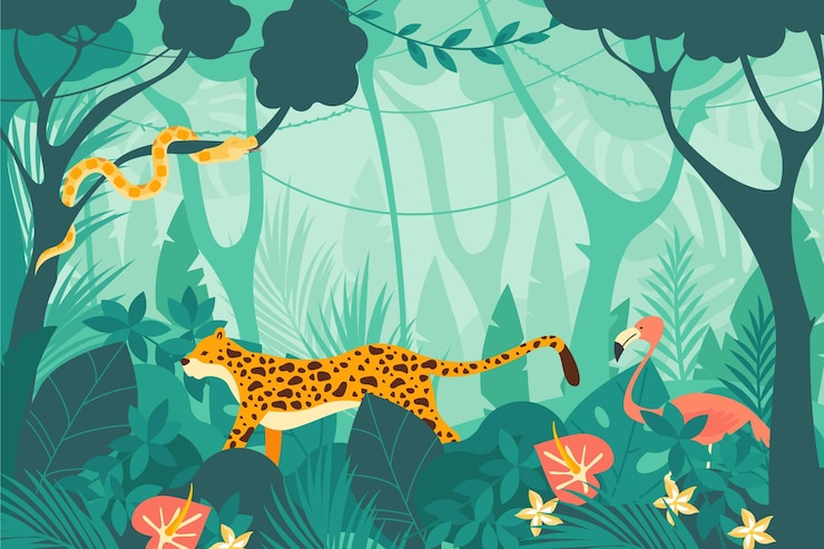 Free Vector organic flat jungle background