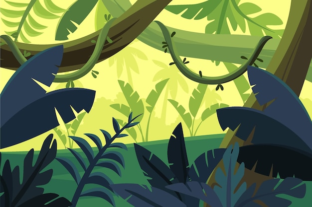 Free vector organic flat jungle background