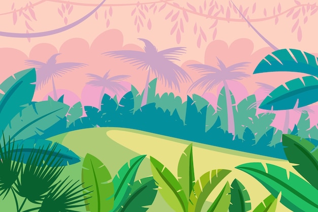 Organic flat jungle background