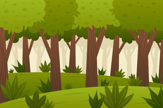 Organic flat jungle background