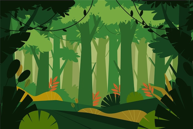 Organic flat jungle background