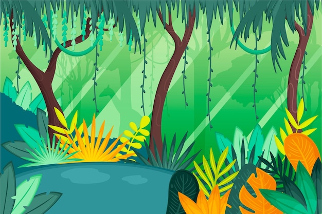 Free vector organic flat jungle background