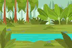 Бесплатное векторное изображение Органический плоский фон джунглей
