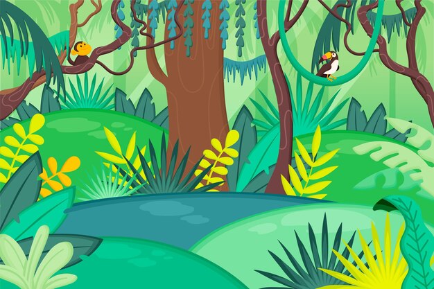 Organic flat jungle background