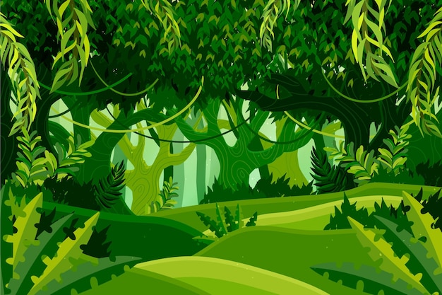 Organic flat jungle background