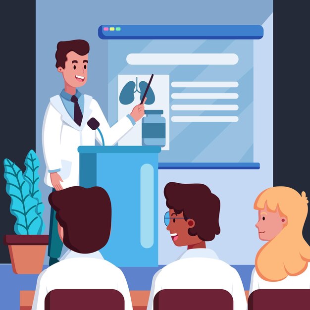 Organic flat medical conference illustration