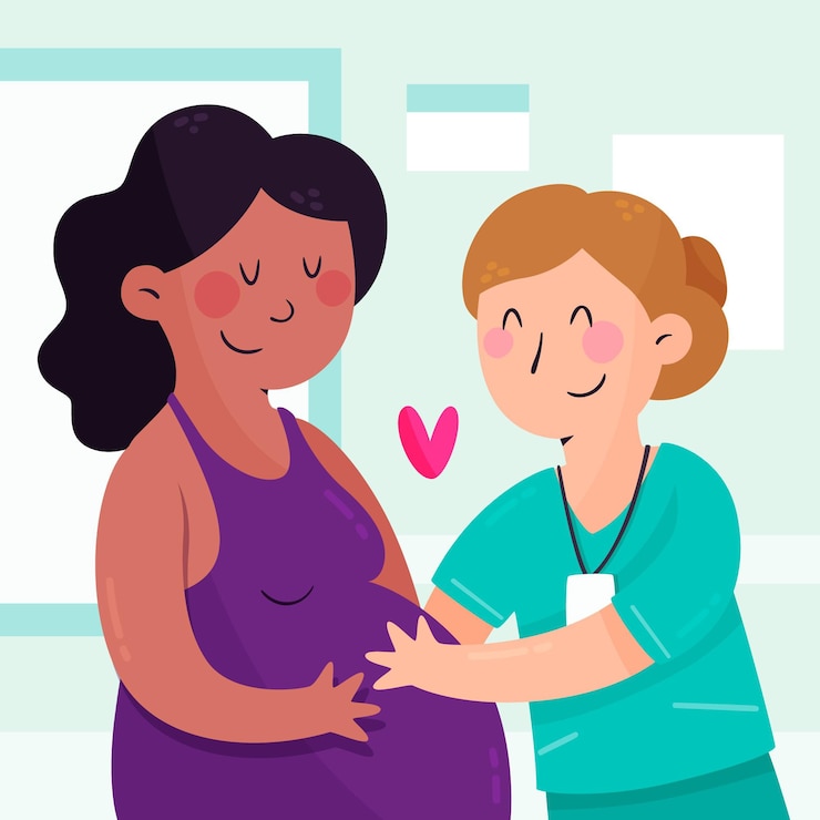 Free Vector organic flat midwives day illustration