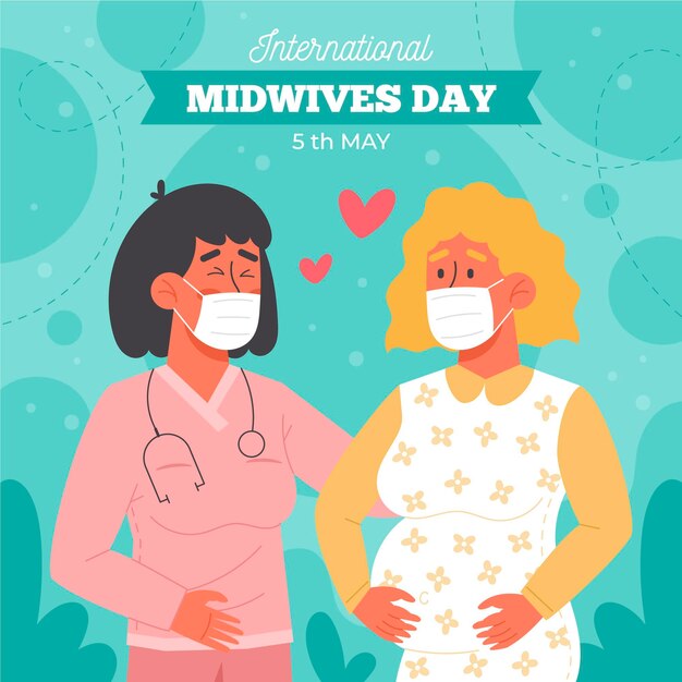 Organic flat midwives day illustration