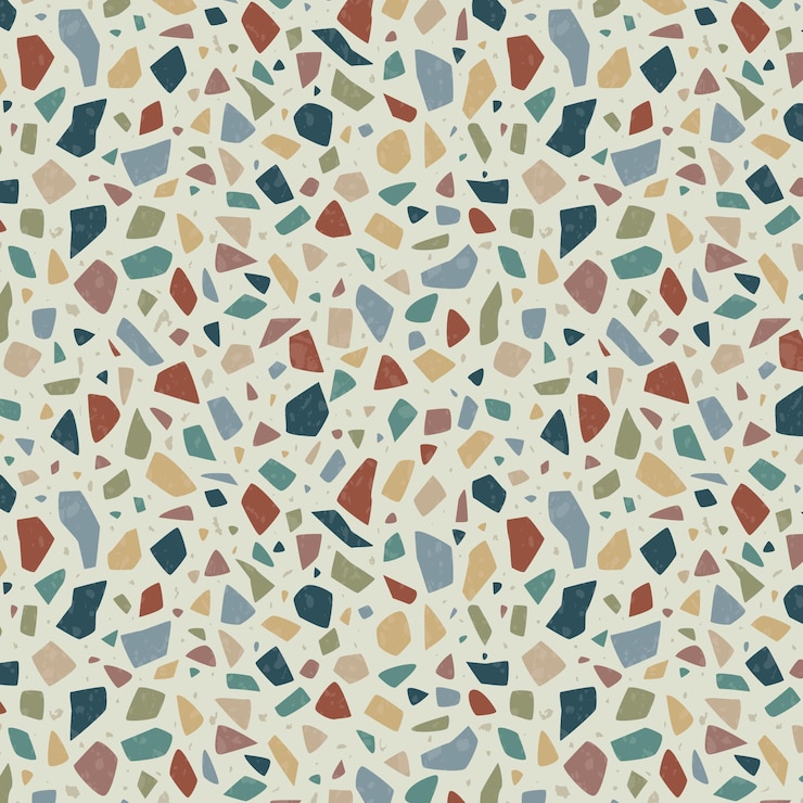 Free Vector organic flat monochromatic terrazzo pattern