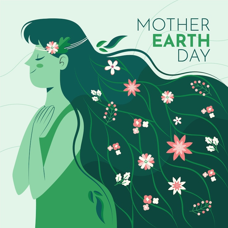 Free Vector organic flat mother earth day illustration