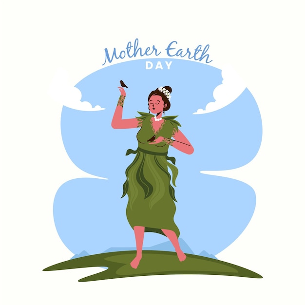 Free vector organic flat mother earth day illustration