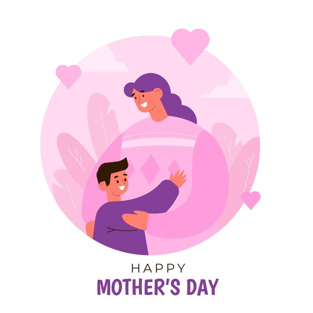 Organic flat mother's day illustration