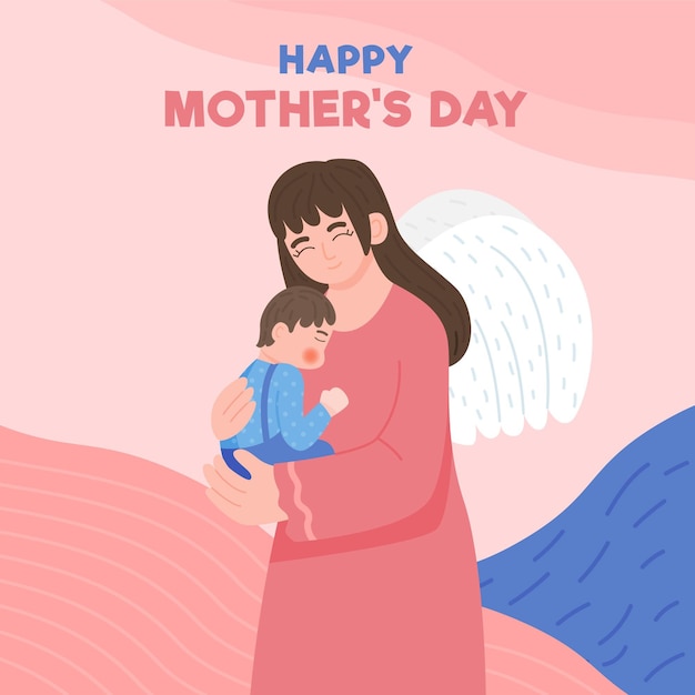 Organic flat mother's day illustration