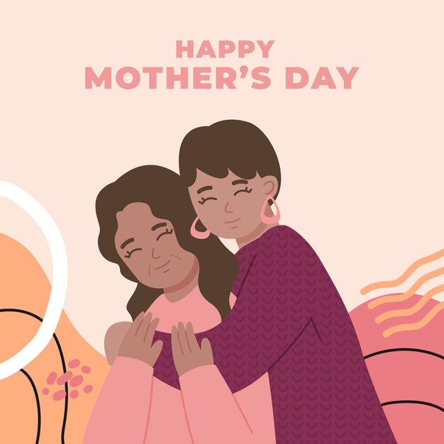 Organic flat mother's day illustration