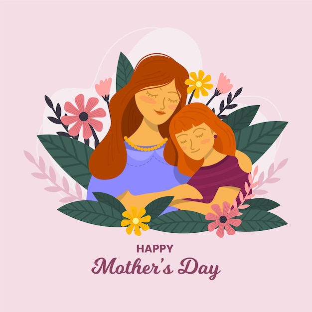 Organic flat mother's day illustration