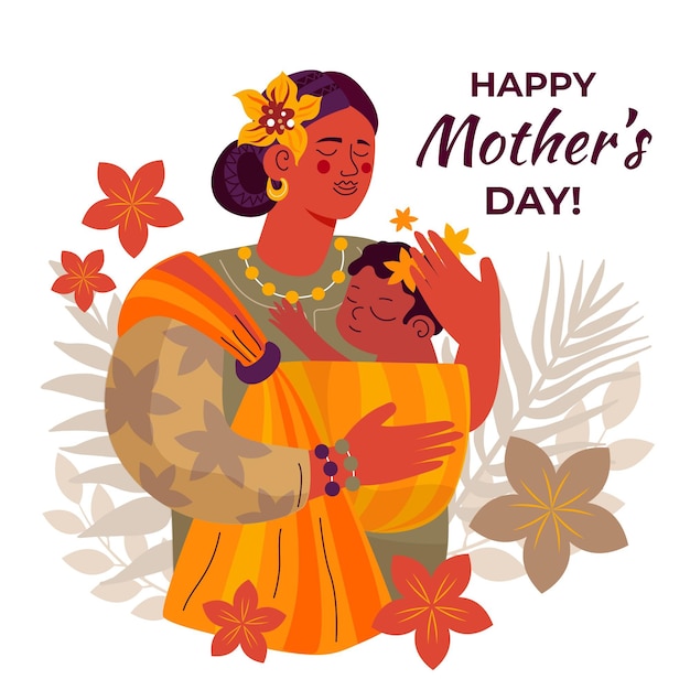 Free vector organic flat mother's day illustration