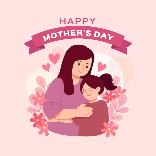 Organic flat mother's day illustration