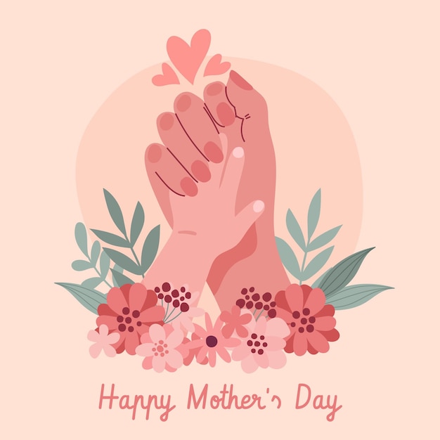 Free Vector organic flat mother's day illustration