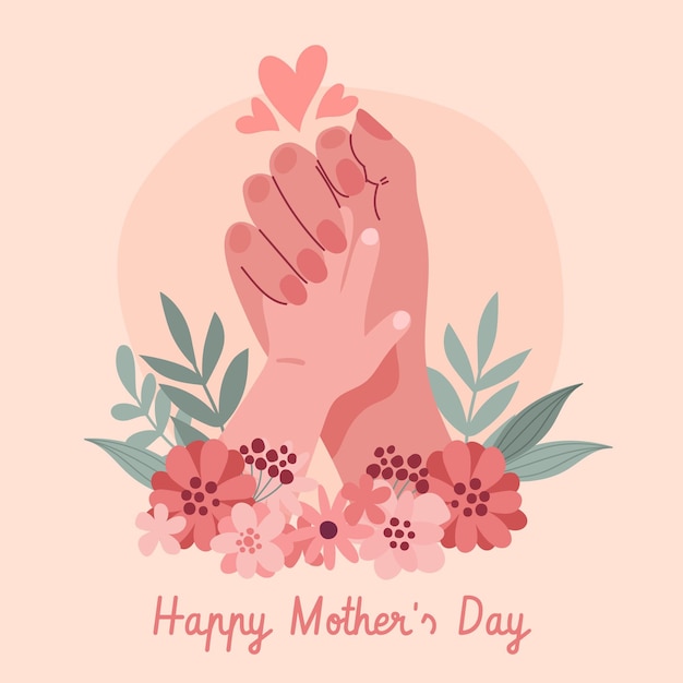 Organic flat mother's day illustration