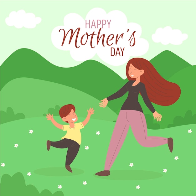 Organic flat mother's day illustration